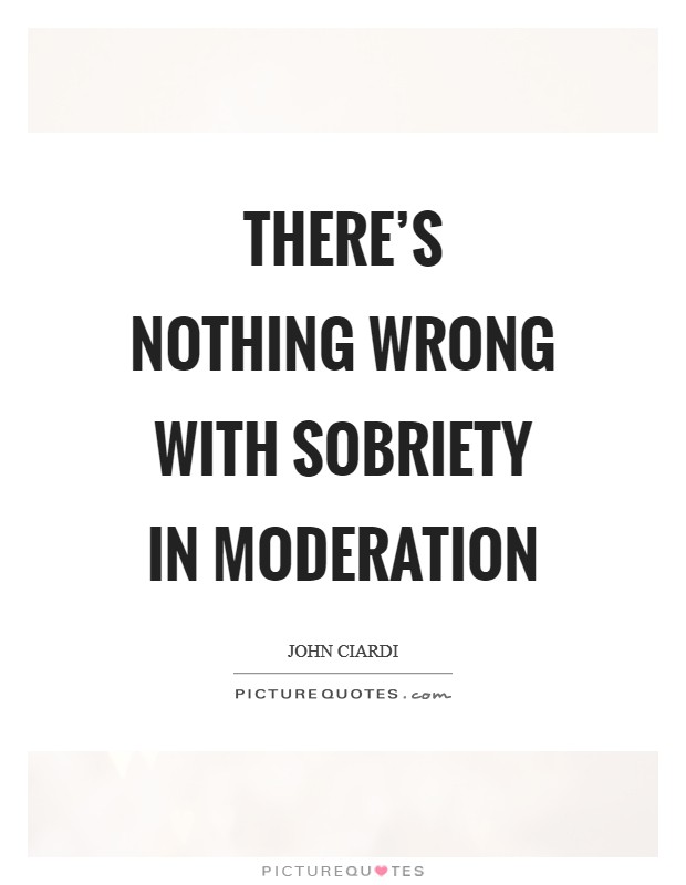 There’s nothing wrong with sobriety in moderation Picture Quote #1