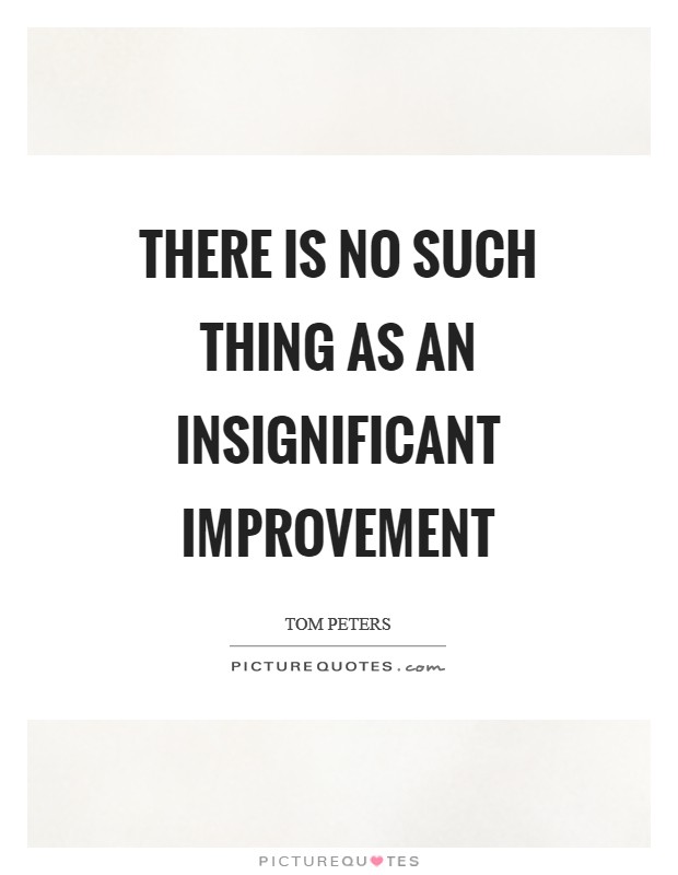 There is no such thing as an insignificant improvement Picture Quote #1