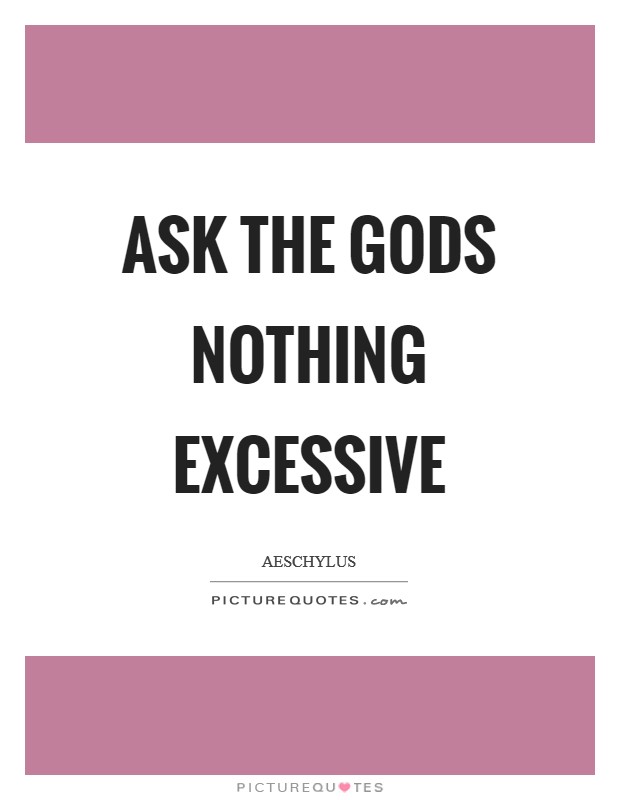 Ask the gods nothing excessive Picture Quote #1