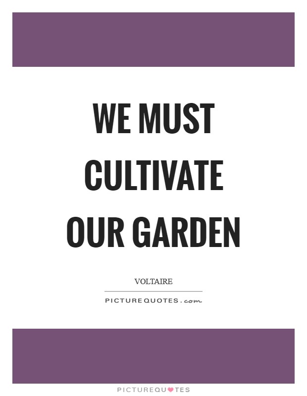 We Must Cultivate Our Garden Picture Quotes