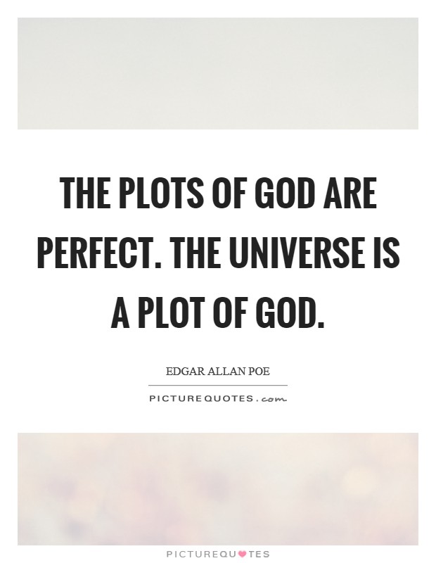 The plots of God are perfect. The Universe is a plot of God Picture Quote #1