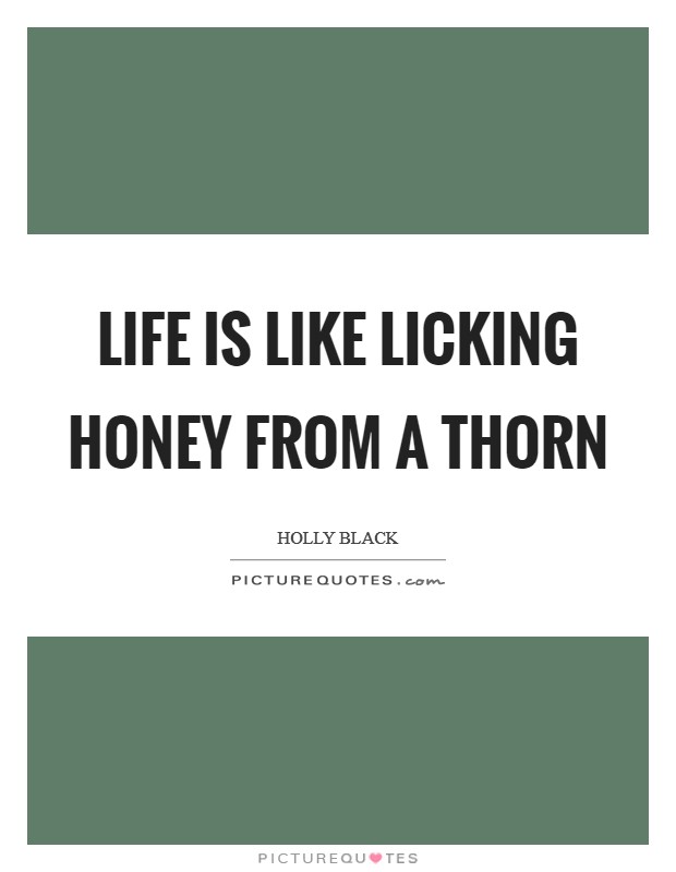 Life is like licking Honey from a Thorn Picture Quote #1