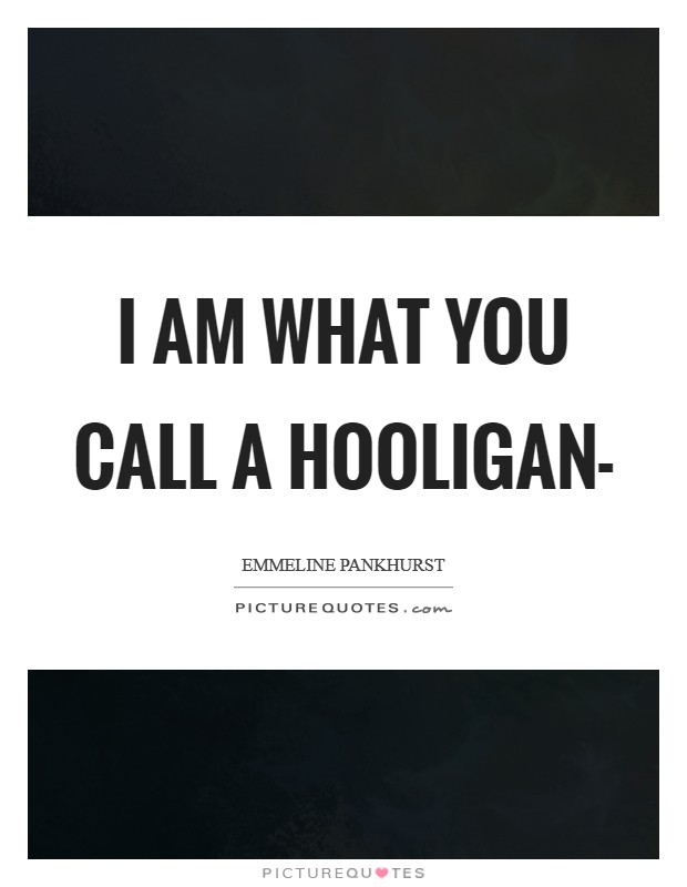 I am what you call a hooligan- Picture Quote #1