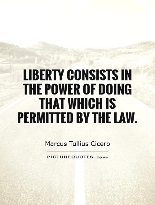 Liberty consists in the power of doing that which is permitted by the law Picture Quote #1