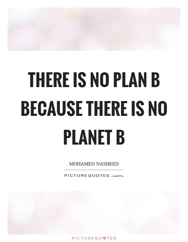 There is no Plan B because there is no Planet B Picture Quote #1