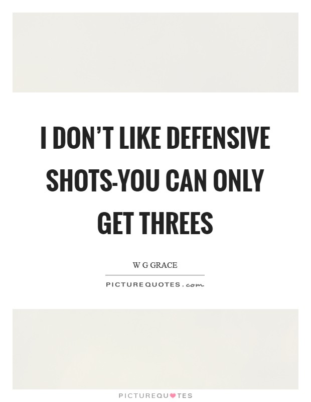 I don't like defensive shots-you can only get threes Picture Quote #1