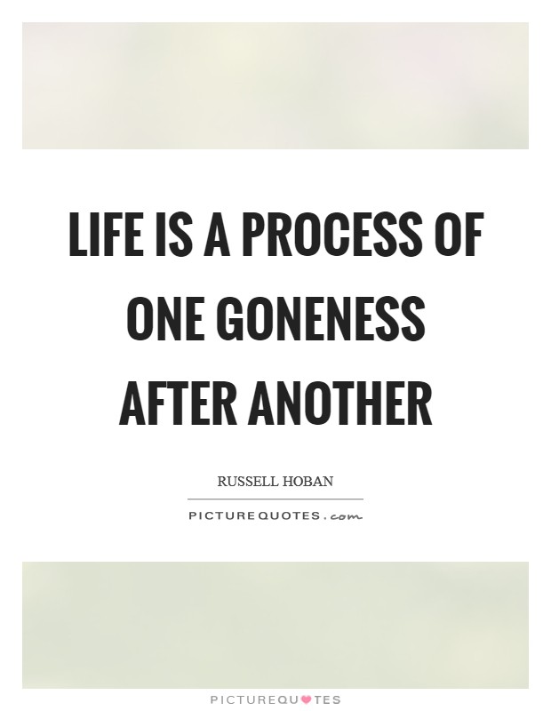 Life is a process of one goneness after another Picture Quote #1