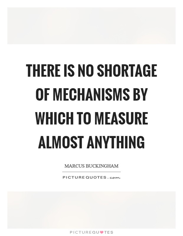There is no shortage of mechanisms by which to measure almost anything Picture Quote #1