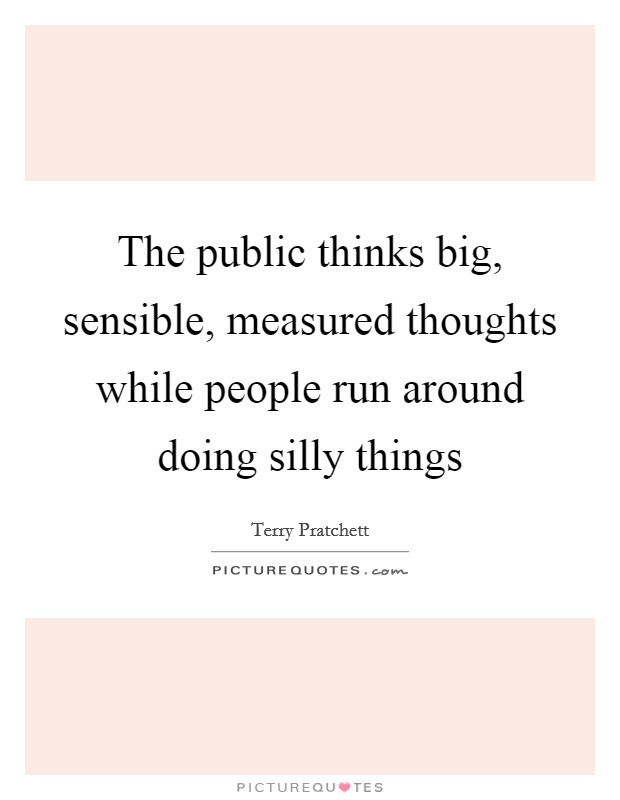The public thinks big, sensible, measured thoughts while people run around doing silly things Picture Quote #1