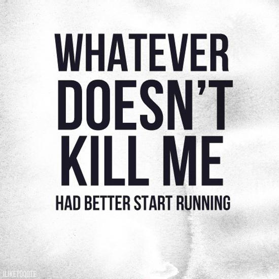 Whatever doesn't kill me had better start running Picture Quote #1
