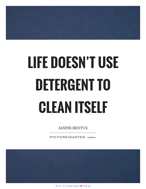 Life doesn't use detergent to clean itself Picture Quote #1