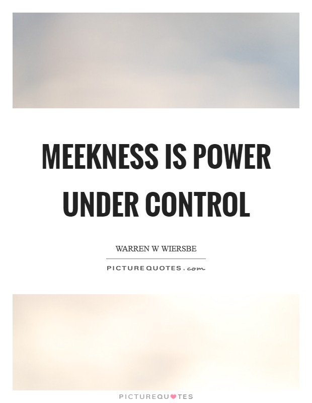Meekness is power under control Picture Quote #1