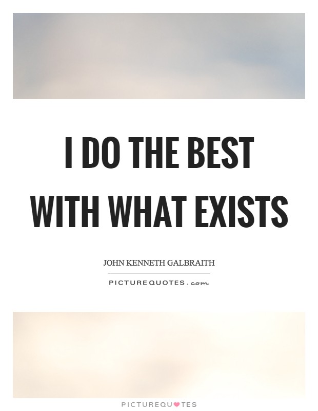 I do the best with what exists Picture Quote #1