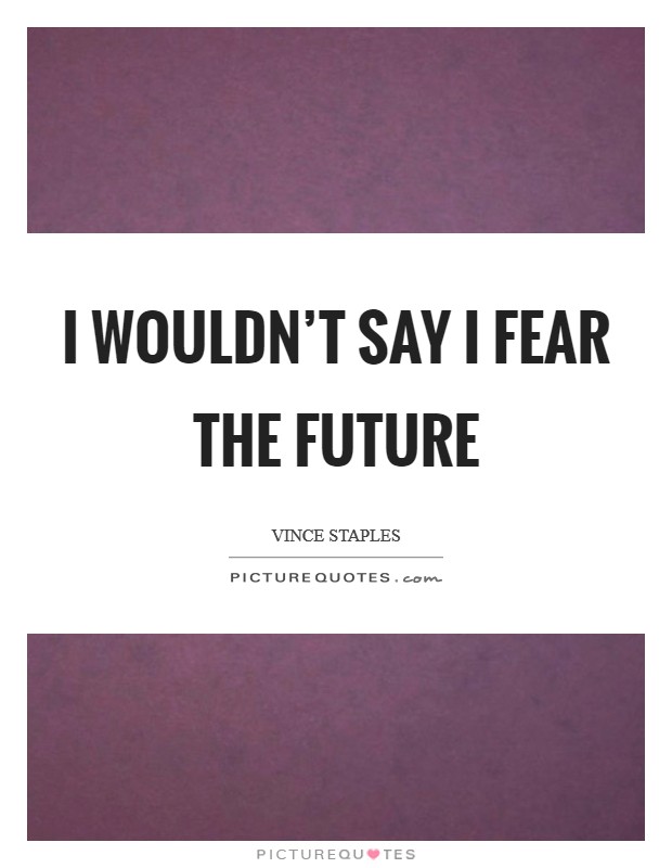 I wouldn't say I fear the future Picture Quote #1