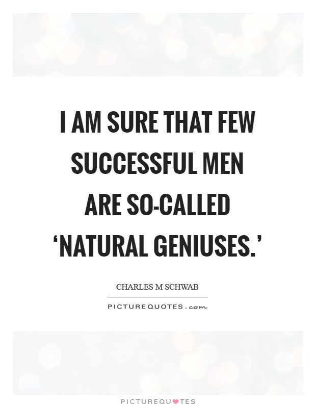 I am sure that few successful men are so-called ‘natural geniuses.’ Picture Quote #1