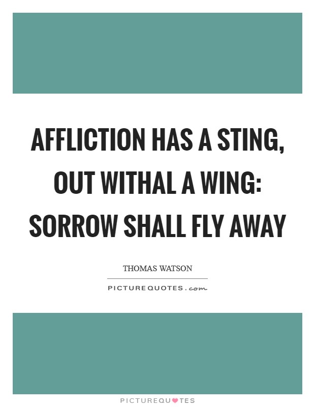 Affliction has a sting, out withal a wing: sorrow shall fly away Picture Quote #1