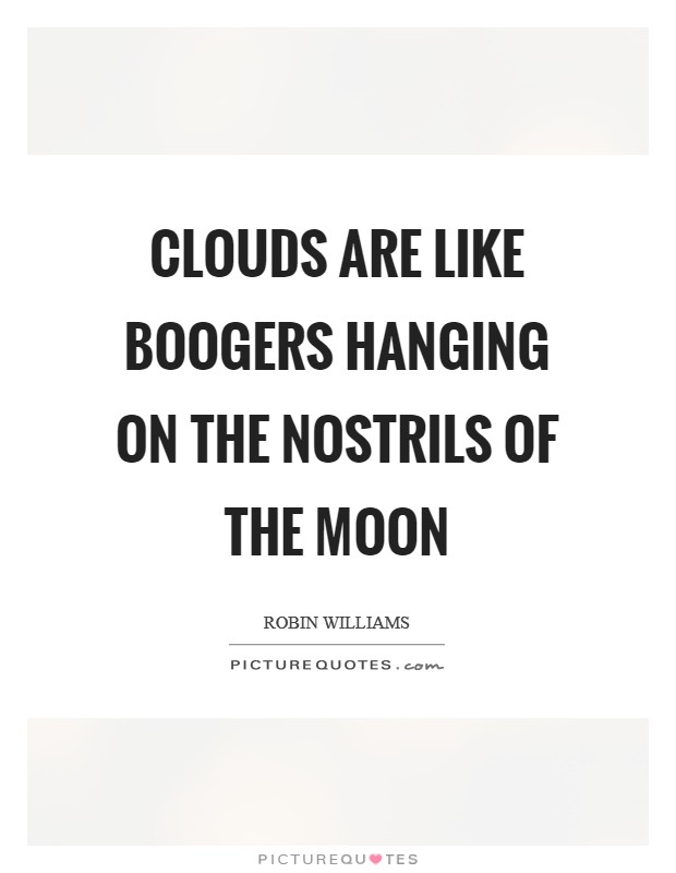 Clouds are like boogers hanging on the nostrils of the moon Picture Quote #1