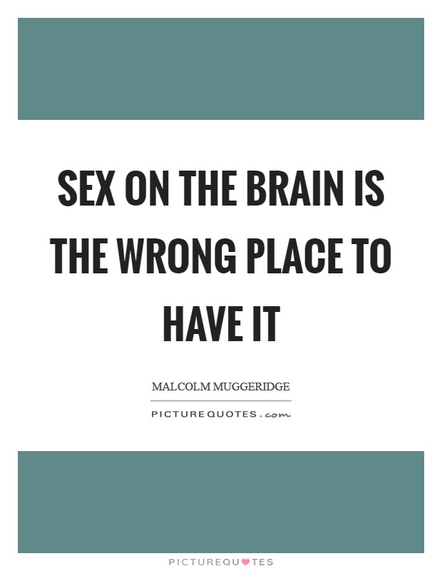 Sex on the brain is the wrong place to have it Picture Quote #1