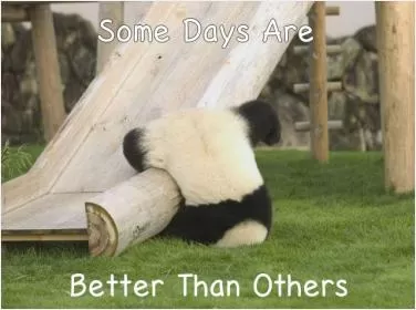 Some days are better than others Picture Quote #1