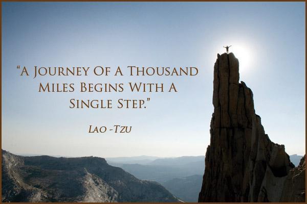 The journey of a thousand miles begins with a single step Picture Quote #1