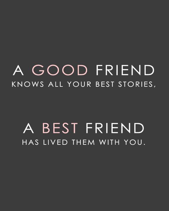 A good friend knows all your best stories, a best friend has lived them with you Picture Quote #1