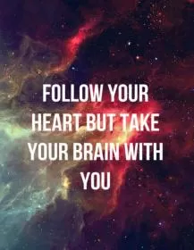 Follow your heart but take your brain with you Picture Quote #1