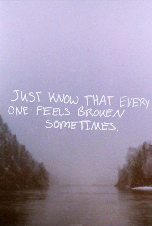 Just know that everyone feels broken sometimes Picture Quote #1
