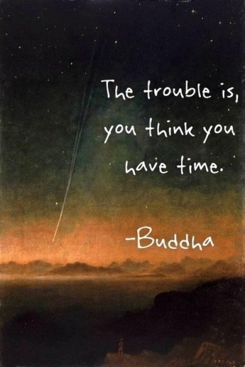 The trouble is, you think you have time Picture Quote #1