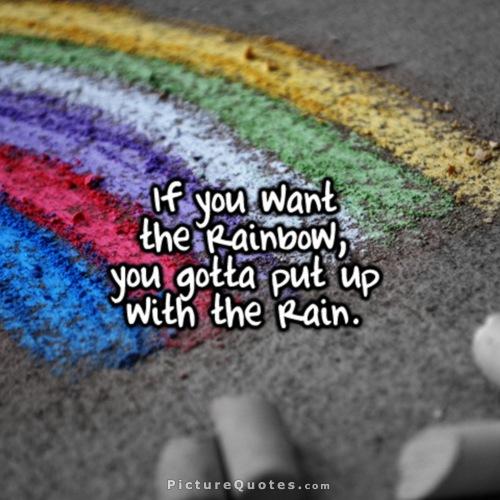 If you want the rainbow, you gotta put up with the rain Picture Quote #1