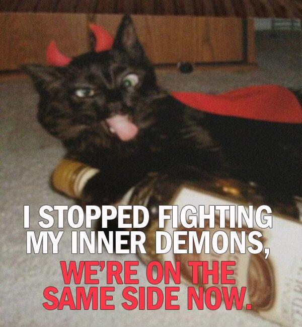 I stopped fighting my inner demons. We're on the same side now Picture Quote #1