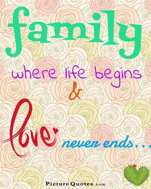 Family. Where life begins and love never ends Picture Quote #2