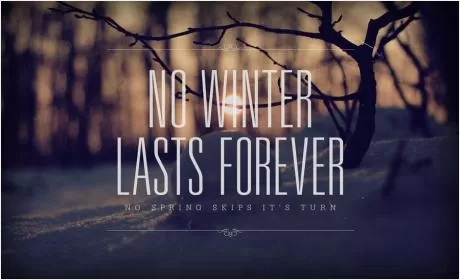 No winter lasts forever; no spring skips its turn Picture Quote #1