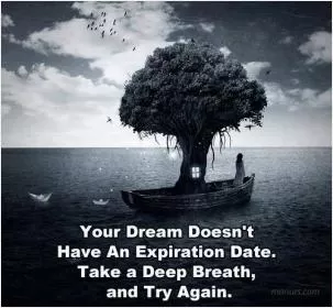 Your dream doesn't have an expiration date. Take a deep breath, and try again Picture Quote #1