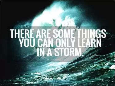 There are some things you can only learn in a storm Picture Quote #1