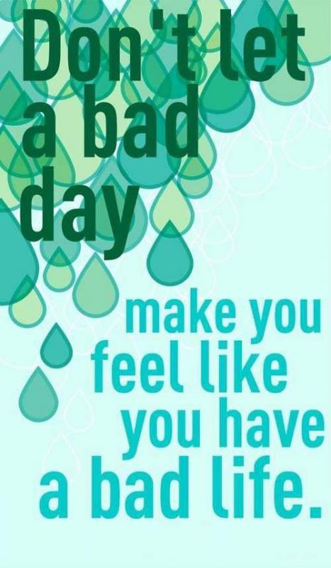Don't let a bad day make you feel like you have bad life Picture Quote #1