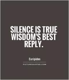 Silence is true wisdom's best reply Picture Quote #1