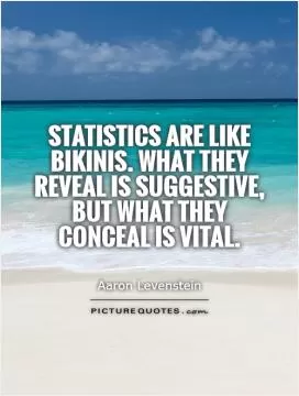 Statistics are like bikinis. What they reveal is suggestive, but what they conceal is vital Picture Quote #1