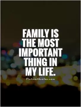 Family is the most important thing in  my life Picture Quote #1