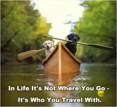 In life, it's not where you go, it's who you travel with Picture Quote #1