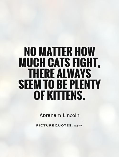 No matter how much cats fight, there always seem to be plenty of kittens Picture Quote #1