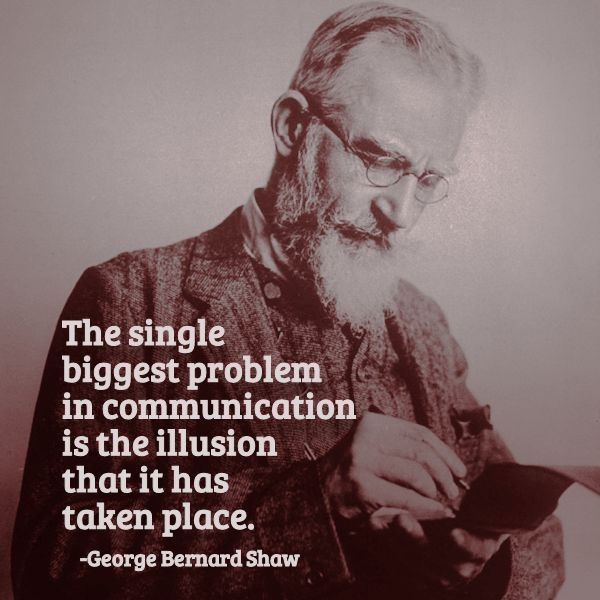 The single biggest problem in communication is the illusion that it has taken place Picture Quote #3