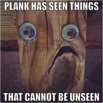 Plank has seen things that cannot be unseen Picture Quote #1