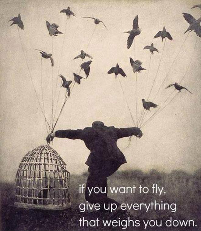 If you want to fly, give up everything that weighs you down Picture Quote #1