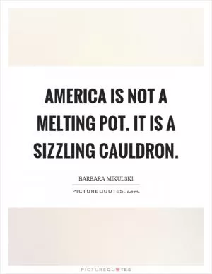America is not a melting pot. It is a sizzling cauldron Picture Quote #1