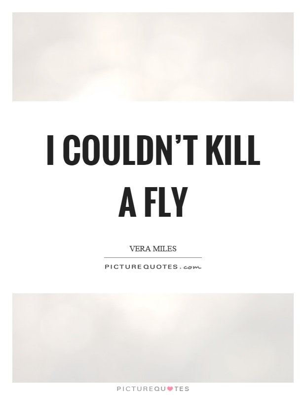 I couldn't kill a fly Picture Quote #1