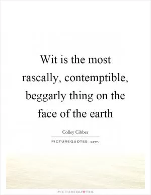 Wit is the most rascally, contemptible, beggarly thing on the face of the earth Picture Quote #1