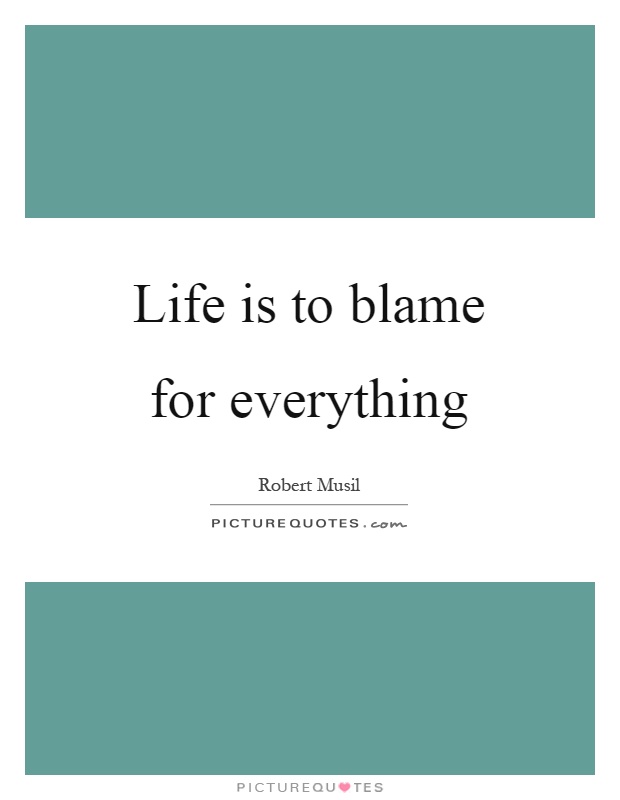 Life is to blame for everything Picture Quote #1