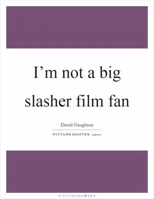 I’m not a big slasher film fan Picture Quote #1