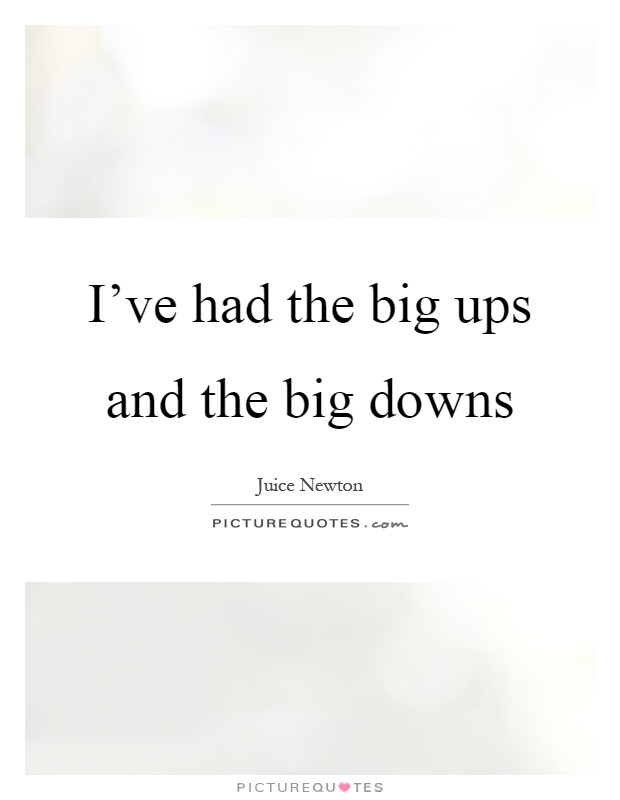 I've had the big ups and the big downs Picture Quote #1