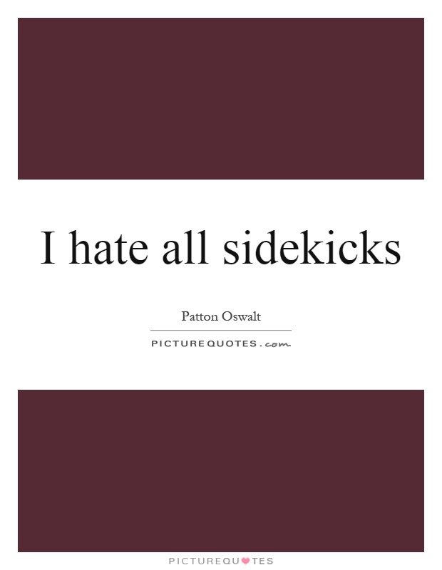 I hate all sidekicks Picture Quote #1